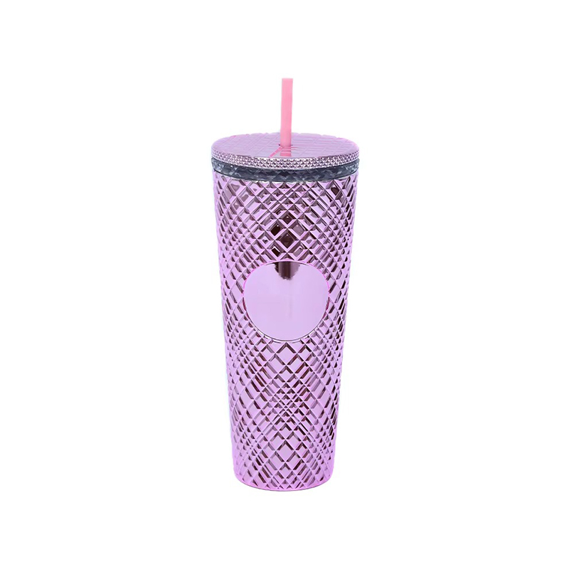 Reflective gradient multiple colors plastic tumbler