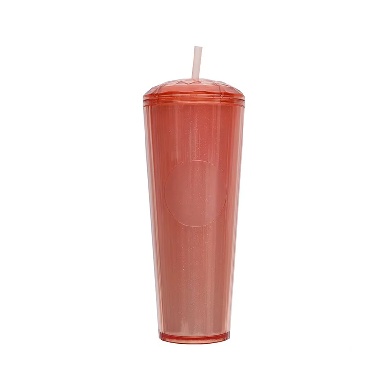 Insulated drinking plastic tumbler  water lid with straw