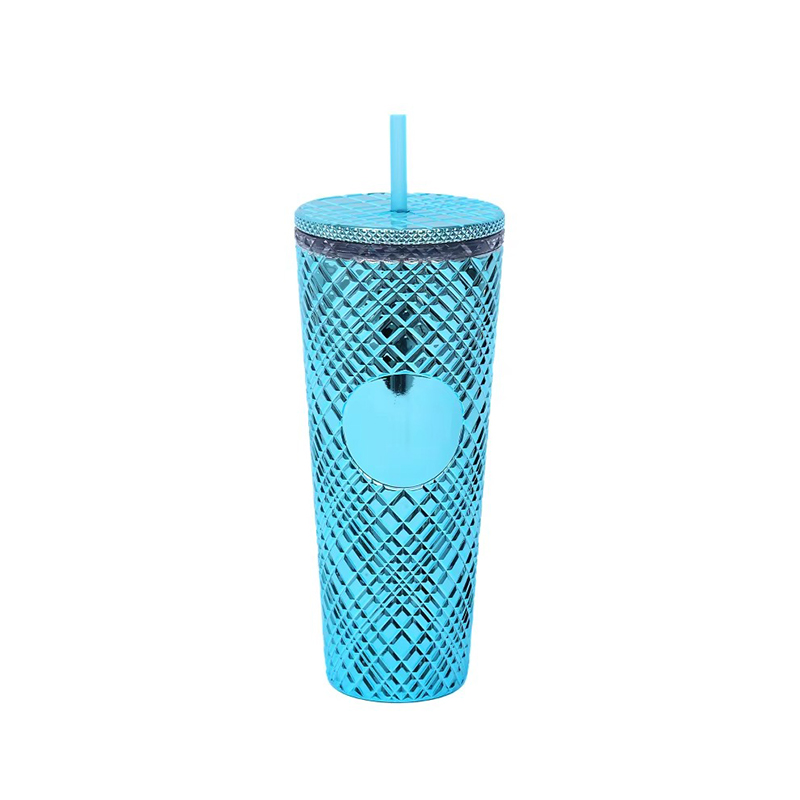 Reflective gradient multiple colors plastic tumbler